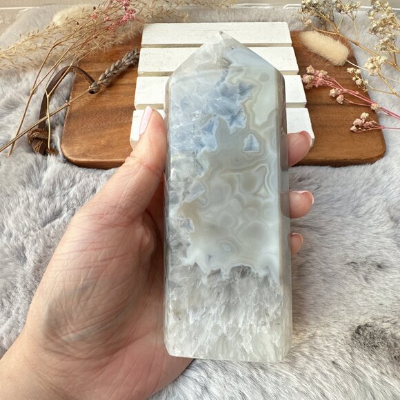 Gorgeous Agate Tower with Druzy | Agate Polished Point - Picture 2 of 7